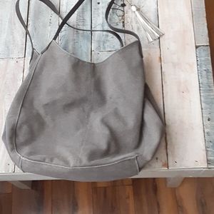 Gray canvas purse